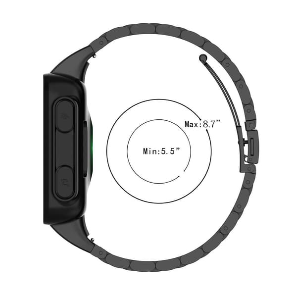 Urrem Garmin Forerunner 45 / 45S / Swim 2 Titaniumlegering 3-perle håndledsrem - Sort