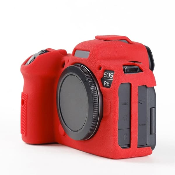 Canon EOS R6 litchi textur silikonöverdrag - Röd
