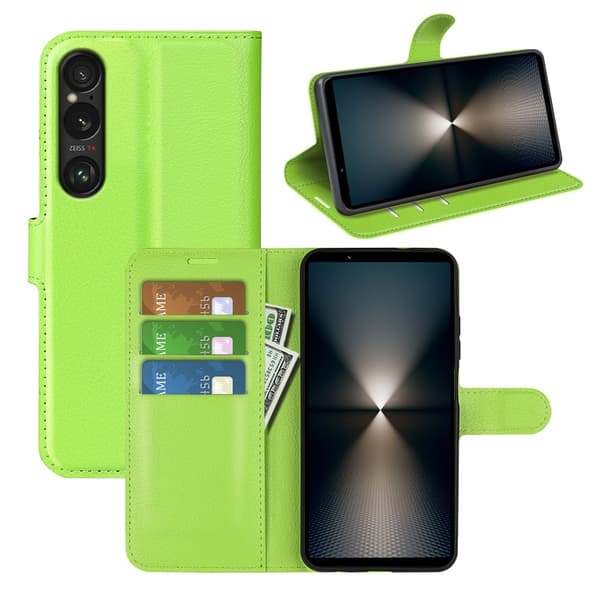 Klassisk Sony Xperia 1 VII flip etui - Grøn