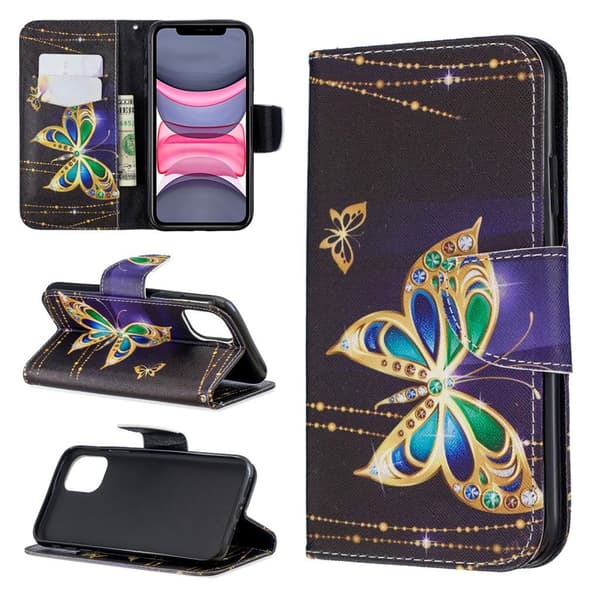 Wonderland iPhone 11 flip etui - Krystal Sommerfugle