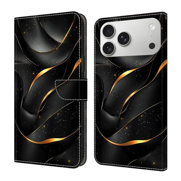 Wonderland iPhone 17 Pro flip-etui - Gullbånd