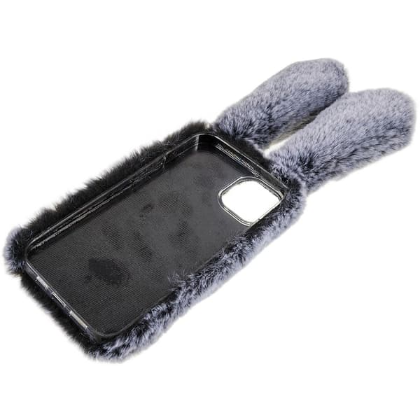 Fluffy Rabbit iPhone 14 Cover - Sølv/Grå