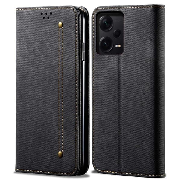 Jeans Xiaomi Redmi Note 12 Pro Plus Läppäkotelo - Musta