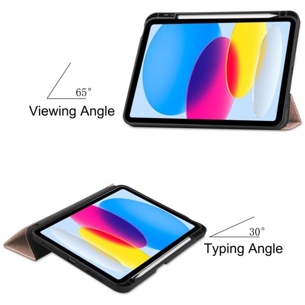 Tri-fold läderfodral för iPad 10.9 (2022) - Roséguld