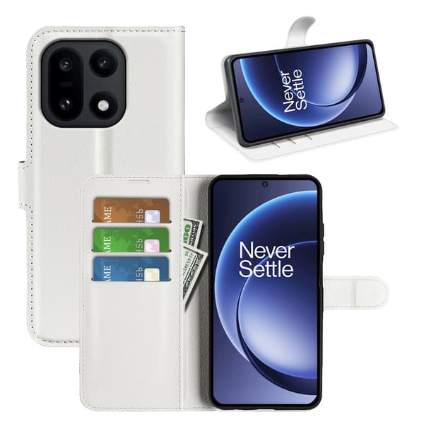 Classic OnePlus 15 flip etui - Hvit