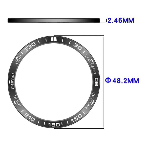 Garmin Fenix 8 47 mm AMOLED-version Rustfrit stålramme Ridsefast beskyttelsesring - Sort + Rød