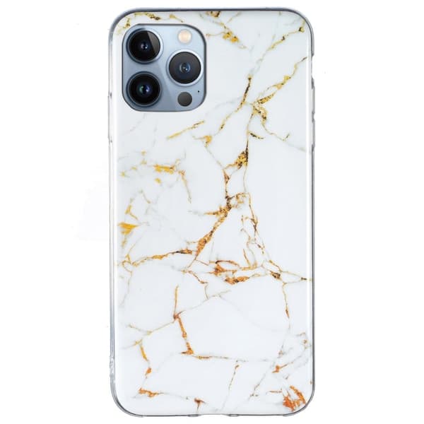 Marble iPhone 13 Pro Etui - Hvit
