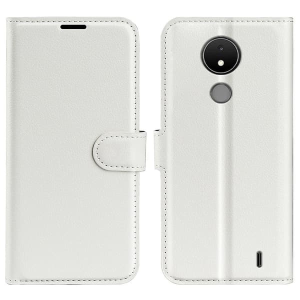 Klassisk Nokia C21 Flip Etui - Hvid