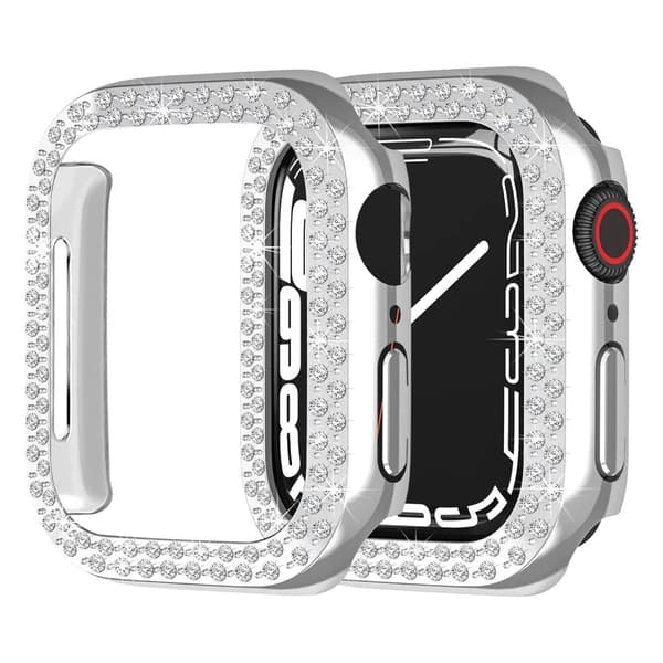 Apple Watch SE 2022 (44mm) strassdekorationsfodral - Silver