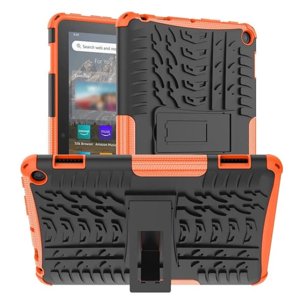 Dækmønster kickstand-etui til Amazon Fire 8 HD (2022) - Orange