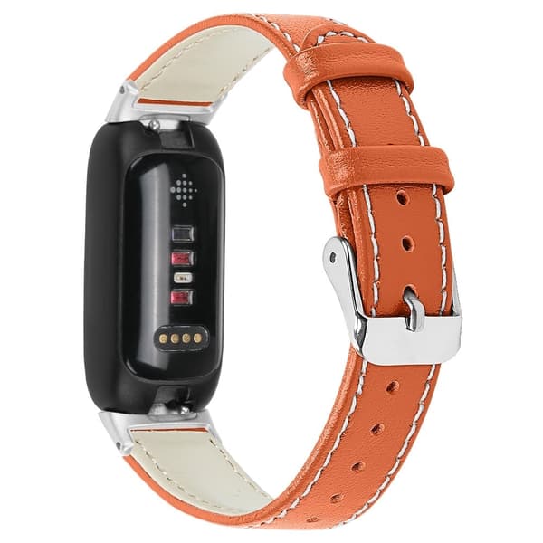 Fitbit Inspire 3 Armband i äkta läder - Orange