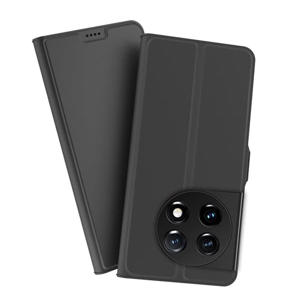 Glatt og tynt premium PU-skinnetui for OnePlus 11 - Gull