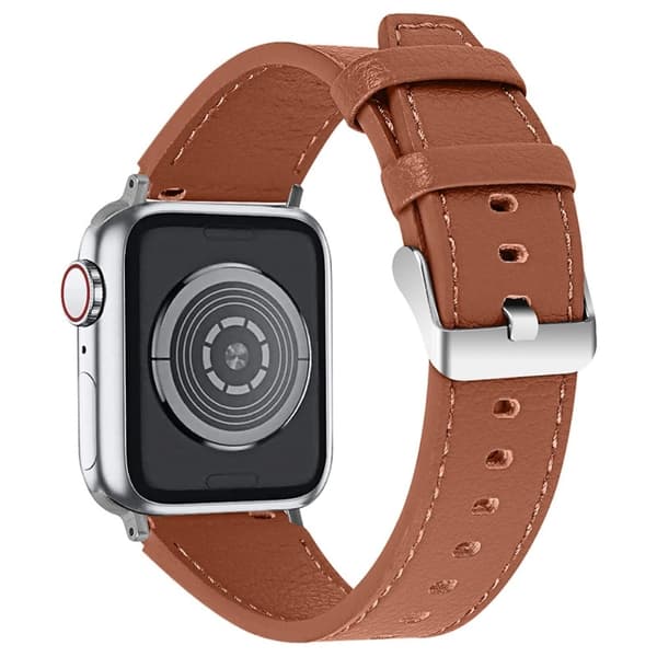 Apple Watch (45mm) nahkainen kellonhihna - Ruskea