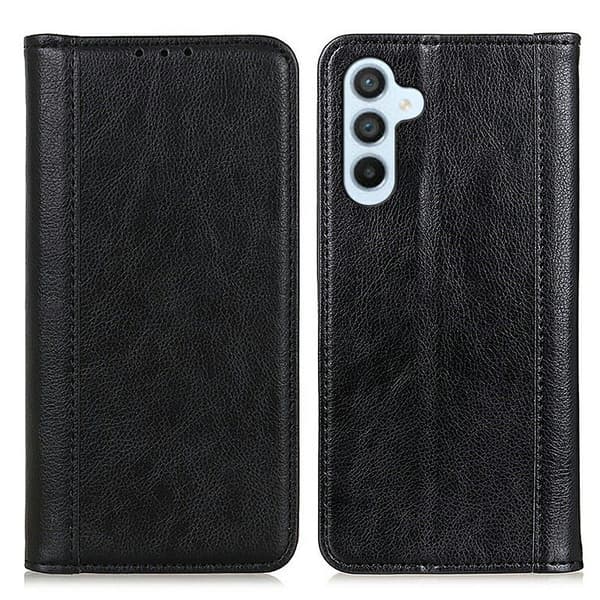 Samsung Galaxy S26 Plus ægte læderetui med magnetisk lukning - Sort