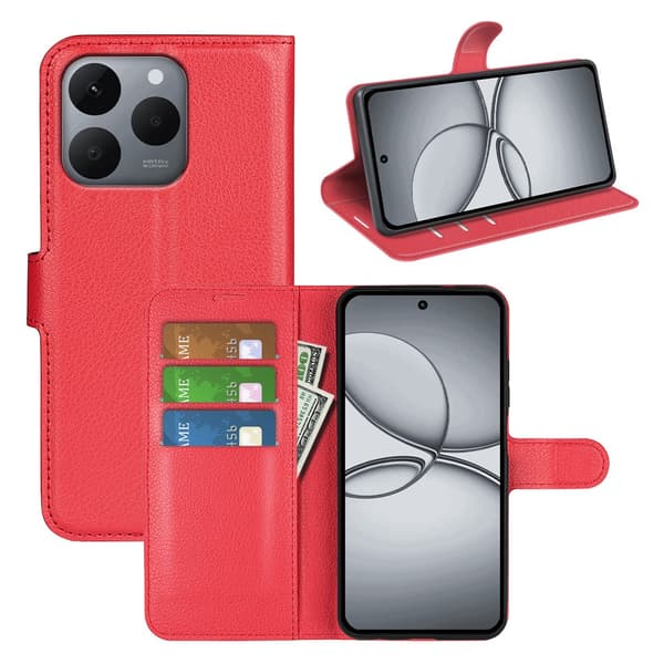 Classic Realme 15T flip etui - Rød