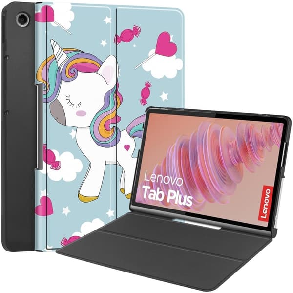 Lenovo Tab Plus Standfodral Mönster Tryck Läder Tablet Cover - Häst