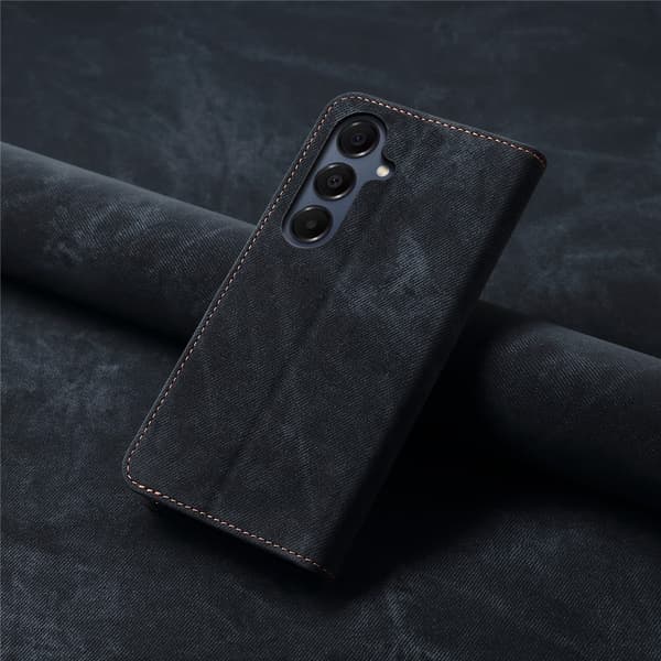 Jeans Samsung Galaxy A37 flip case - Musta