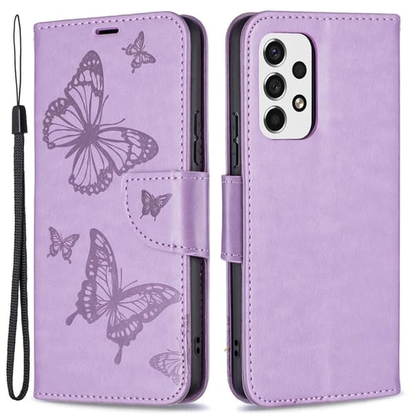 Butterfly Samsung Galaxy A53 5G Flippetui - Lilla