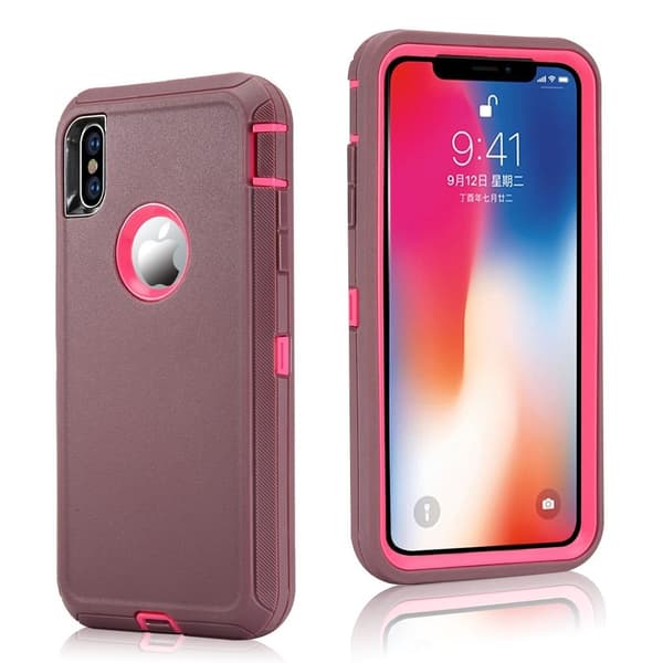 iPhone Xs Max stötsäkert hybridfodral - Kaffe / Ros