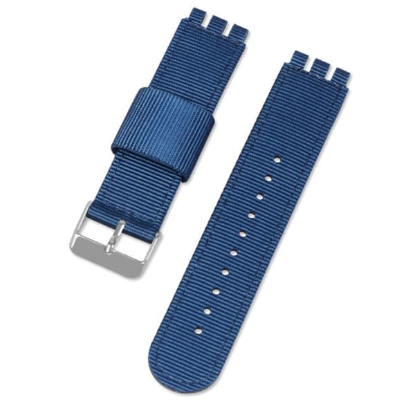 19mm Universal nylon + canvas klockarmband silverspänne - Kunglig Blå