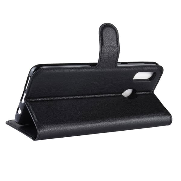 Samsung Galaxy A40 Litchi lædercover - sort