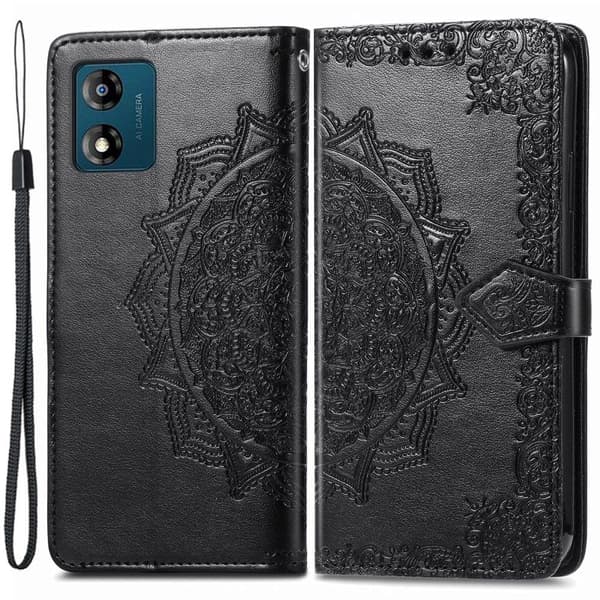 Mandala Motorola Moto E13 Flip Etui - Sort