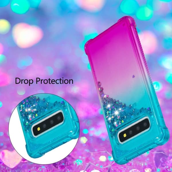Samsung Galaxy S10 gradient glitter deksel - Baby Blå / Lilla
