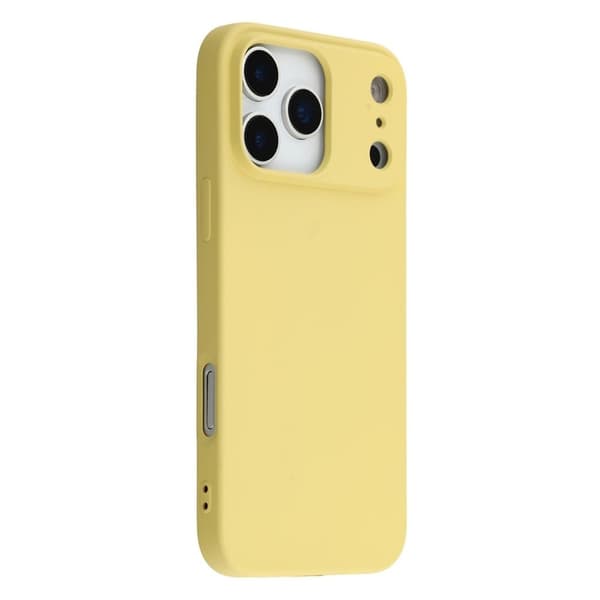 Mikrofiberfôret deksel i mykt gummi for iPhone 17 Pro Max - Gul