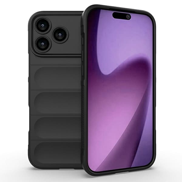 Blødt grebsformet iPhone 17 Pro Max cover - Sort