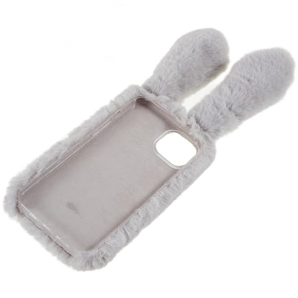 Fluffy Rabbit iPhone 14 Plus Cover - Sølv/Grå