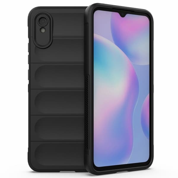 Mjukt greppformat Xiaomi Redmi 9A skal - Svart