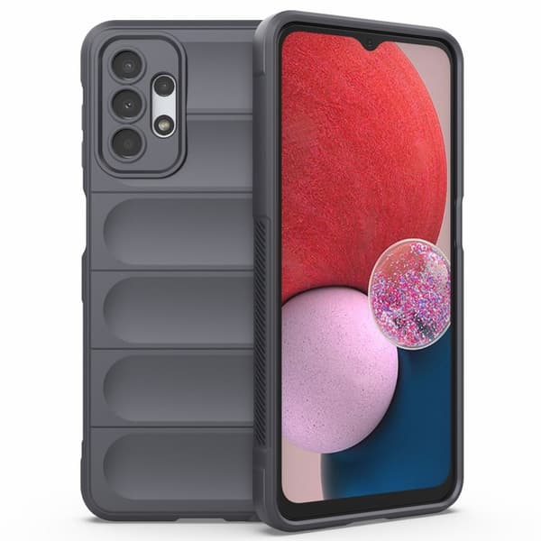 Mjukt greppformat Samsung Galaxy A13 4G skal - Silver/Grå
