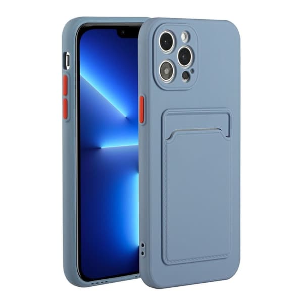 Card Holder Suojakuori For iPhone 13 Pro Max - Sininen
