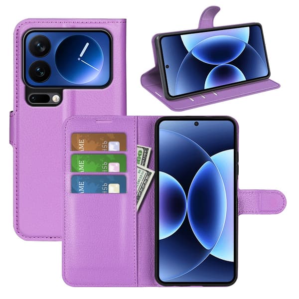 Klassisk Xiaomi 17 Pro Max flip etui - Lilla