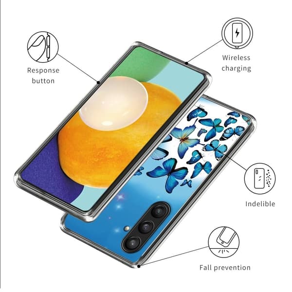 Deco Samsung Galaxy S24 deksel - Blå Sommerfugler