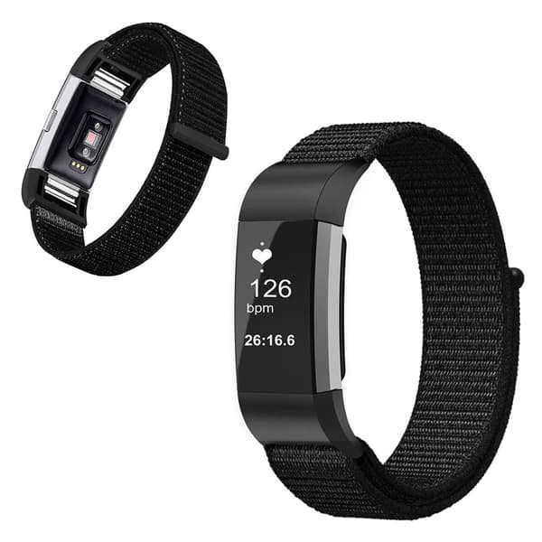 Fitbit Charge 2 urrem i nylon - Sort