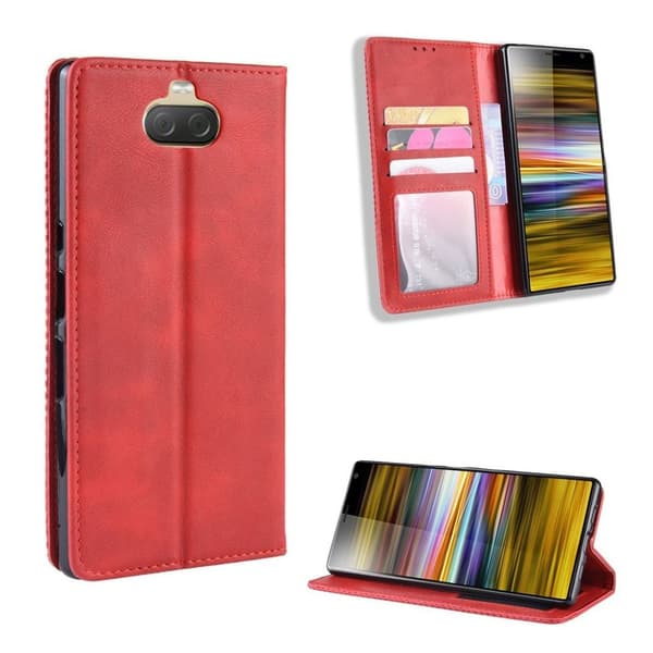 Sony Xperia 10 vintage læderetui - Rød