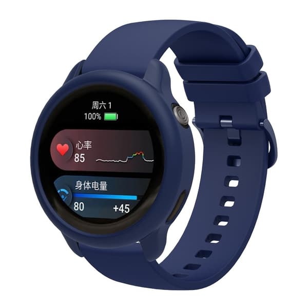 GarminActive 6 Watch Band Silicone Replacement Strap with Protective Case - Mørkeblå