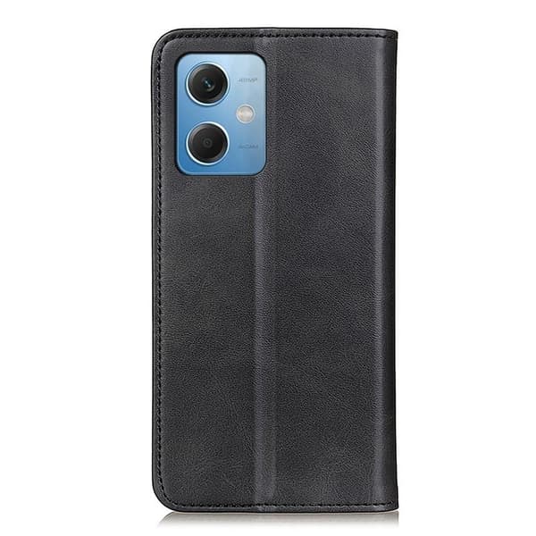 Flip Etui med Pung i Ægte Læder til Xiaomi Redmi Note 12 - Sort