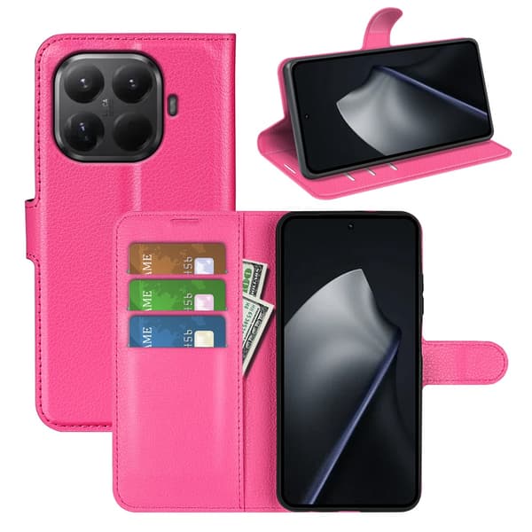 Classic Xiaomi 17T flip etui - Rosarød
