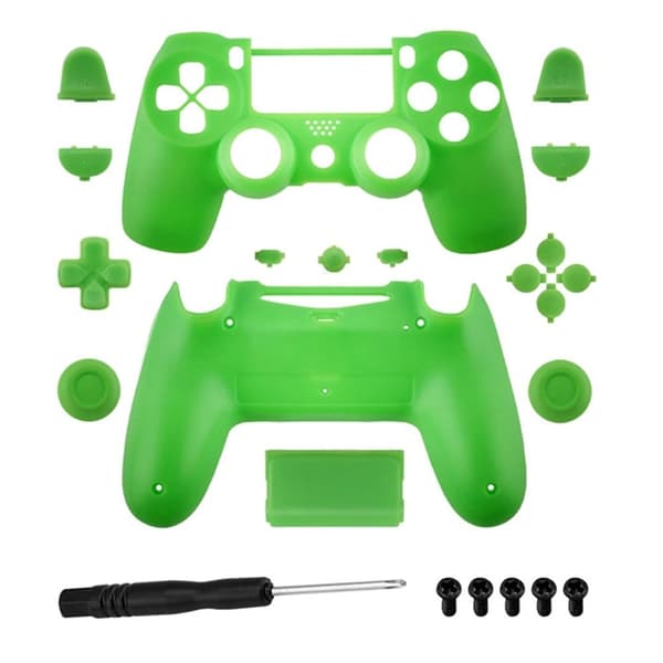 DATA FROG JDM-040 Sony PS4 Slim Game Console Plastic Protective Shell Button Cover Set - Grøn