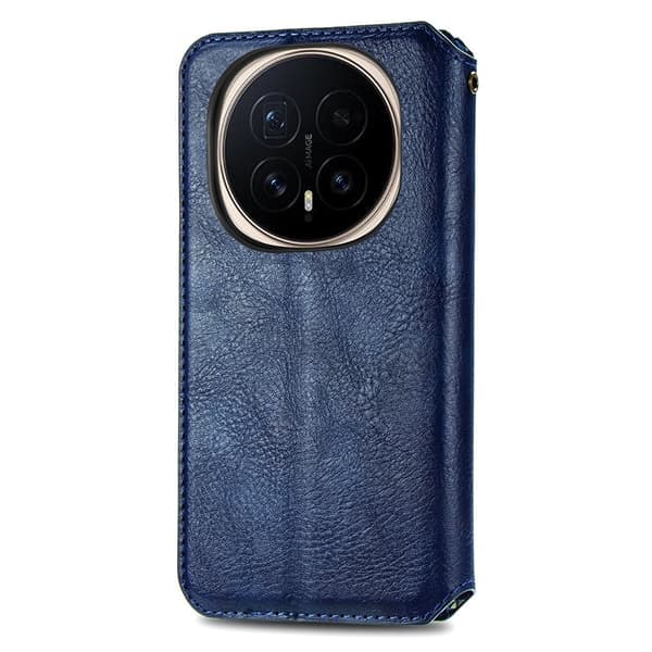 Läder Honor Magic8 Pro fodral med romb-design - Blå