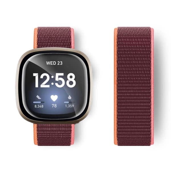 Fitbit Sense 2 / Versa 4 nylonrem - Plommefarge