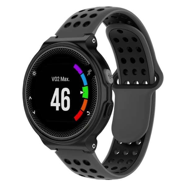 Garmin Forerunner to farvet silikone urrem - Sort