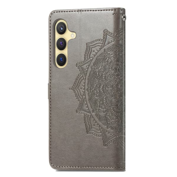 Mandala Samsung Galaxy S24 etui i lær - Grå