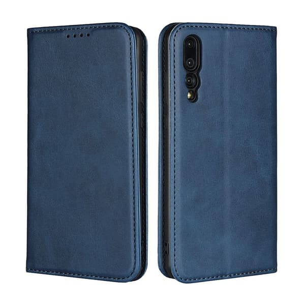 Huawei P20 Pro auto-absorberende læder flip etui - Blå