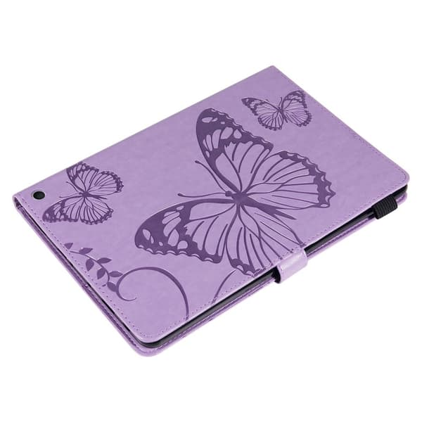 Amazon Fire HD (2021) perhonen kuvio nahkakotelo - Violetti