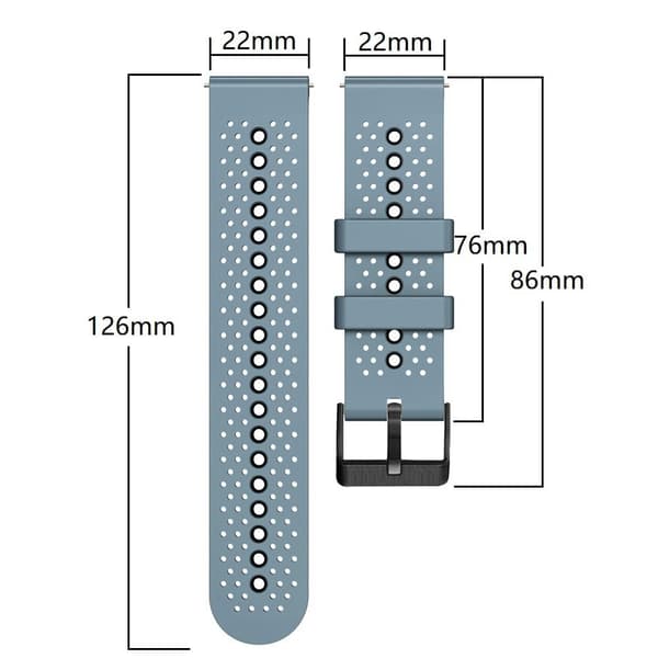 22 mm universal tofarget klokkerem - Grå / Gul