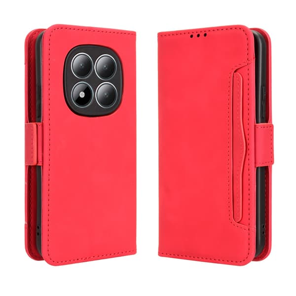 Modernt Xiaomi Redmi Note 15 Pro Plus fodral med plånbok - Röd