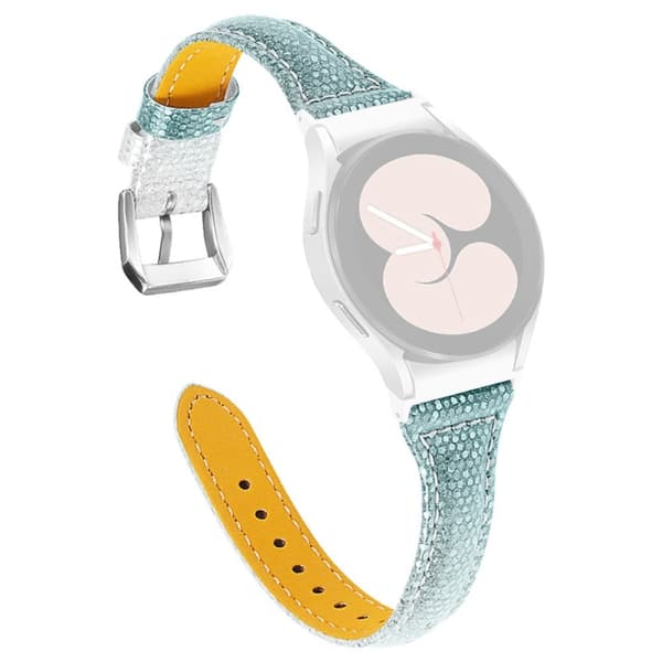 Samsung Galaxy Watch 5 / 5 Pro gradient farve koskind læder urrem - Sølv / Grøn
